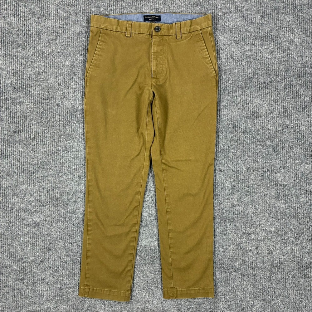 Banana Republic Aiden Chino Pants Mens 30x30 Brown Slim Fit Casual Stretch‎